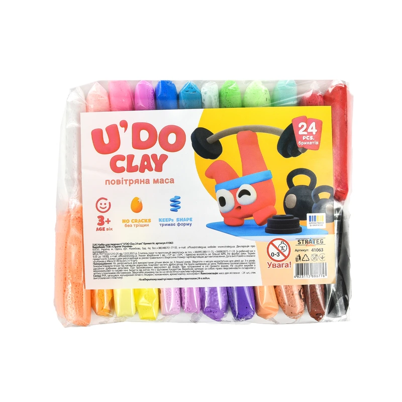 Набір для творчості "U'DO Clay 24 шт." брикет 6 г Strateg (41063) — Strateg