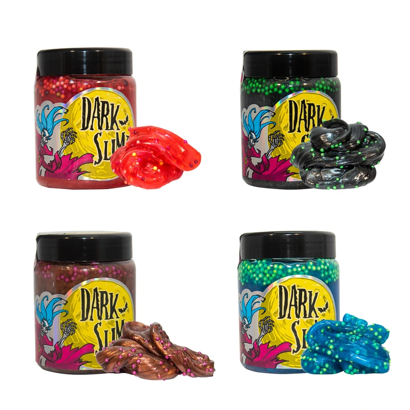 Слайм Strateg Dark slime українською мовою з кульками (71831) — Strateg