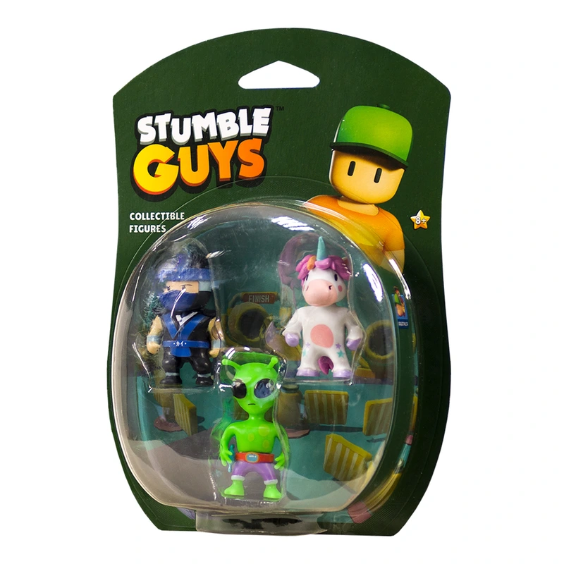 Набір колекц. фігурок STUMBLE GUYS - НІНДЗЯ КАЙ, СПРІНКЛС, ПРИБУЛЕЦЬ (3 фігурки, 6 cm) — Stumble Guys