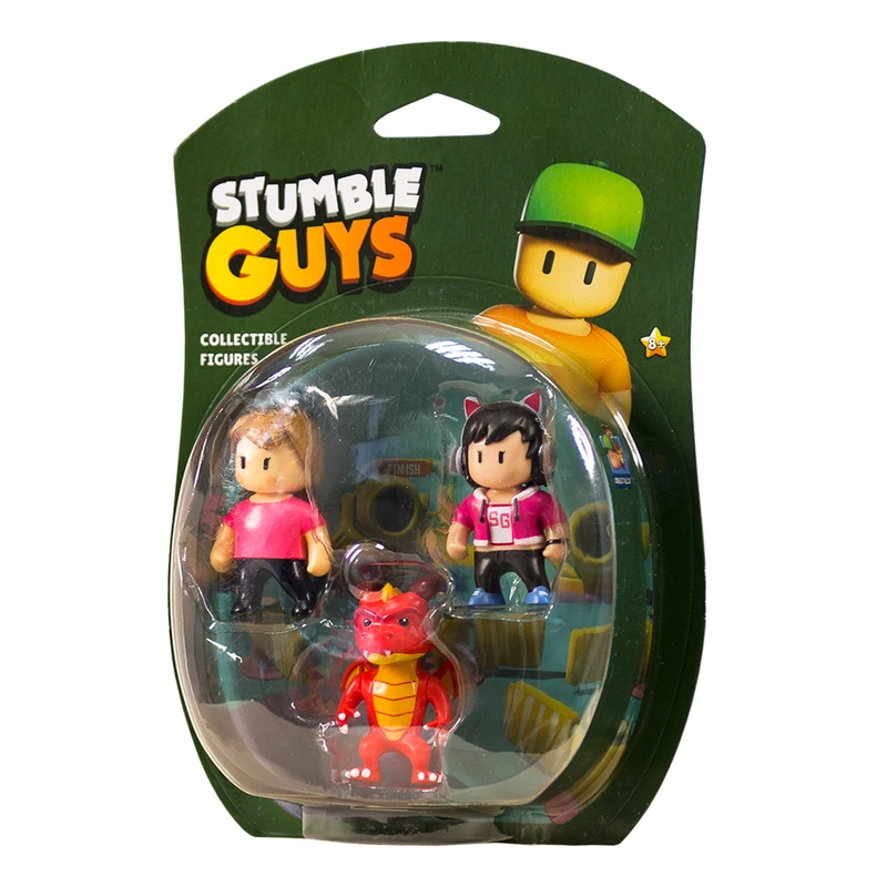 Набір колекц. фігурок STUMBLE GUYS - ОПЕРАТОР ДЖИНА, ДРАКОН ІНФЕРНО, МІС СТАМБЛ (3 фігурки, 6 cm)