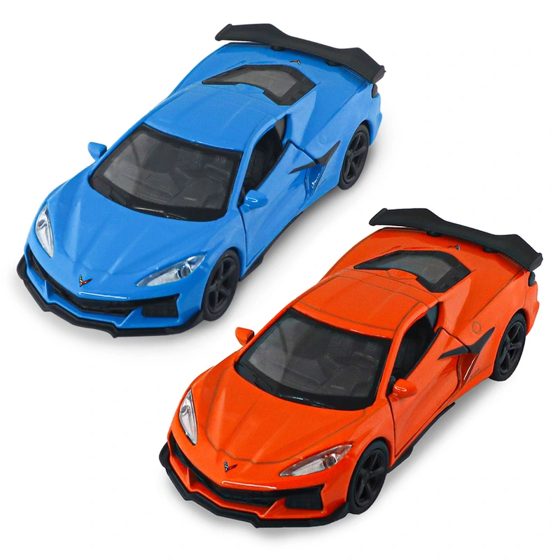 Автомодель - CHEVROLET CORVETTE Z06 2023 (помаранчевий, світло-блакитний) — TechnoDrive