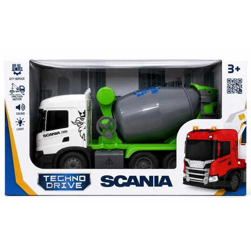 Автомодель серії "Big Truck" – БЕТОНОЗМІШУВАЧ SCANIA (світло, звук) — TechnoDrive