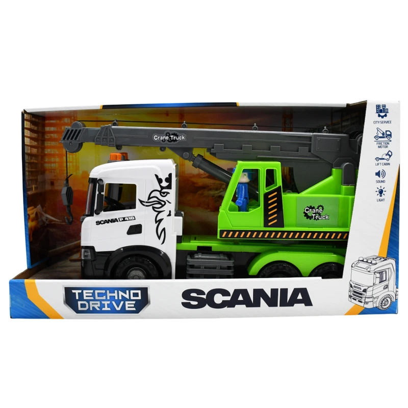 Автомодель серії "Mid Truck" – АВТОКРАН SCANIA (світло, звук) — TechnoDrive