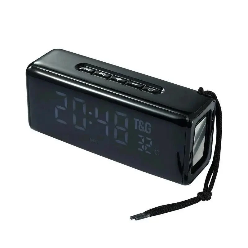Bluetooth колонка TG174 (FM радіо, годинник, термометр, powerbank)- чорний