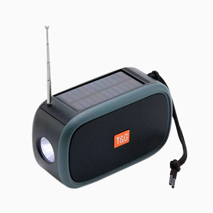 Bluetooth колонка TG632 (FM радіо, ліхтарик, сонячна панель)- зелений