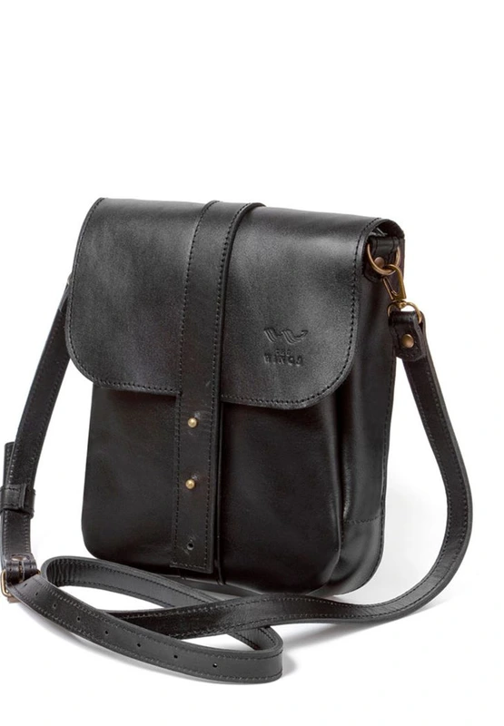 Чоловіча шкіряна сумка Mini Bag чорна — The Wings