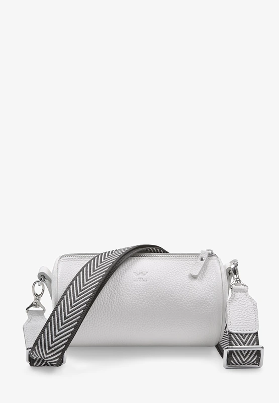 Шкіряна сумка поясна-кроссбоді Cylinder біла флотар