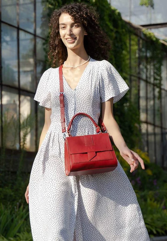 Жіноча шкіряна сумка Ester червона