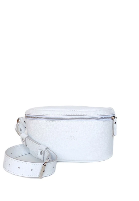 Шкіряна поясна сумка Explorer S біла