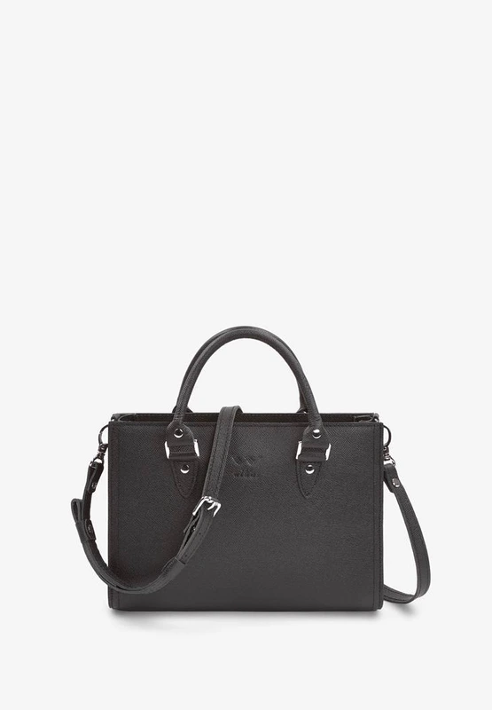 Жіноча шкіряна сумка Fancy чорна Saffiano