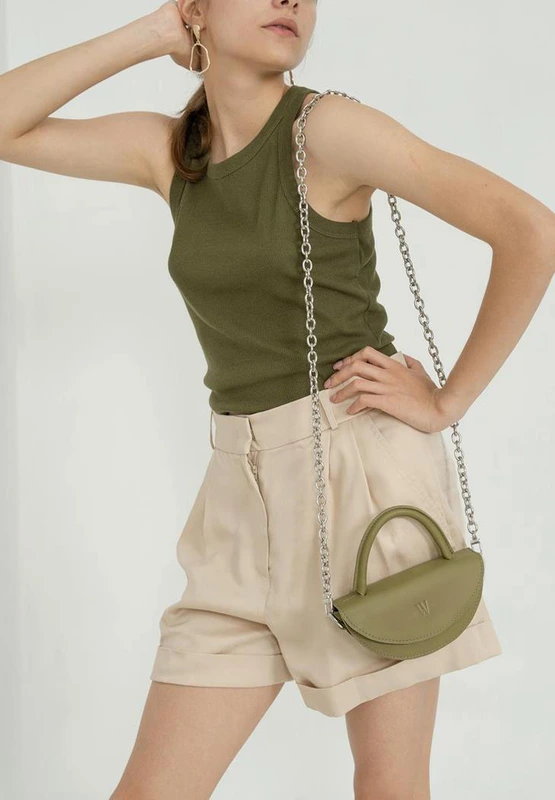 Жіноча шкіряна міні-сумка Сhris micro оливкова