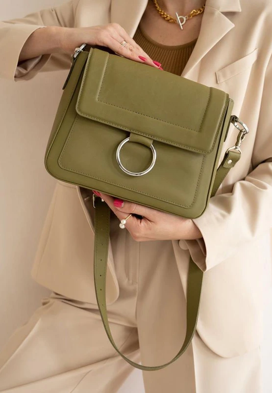 Жіноча шкіряна сумка Jessie оливкова