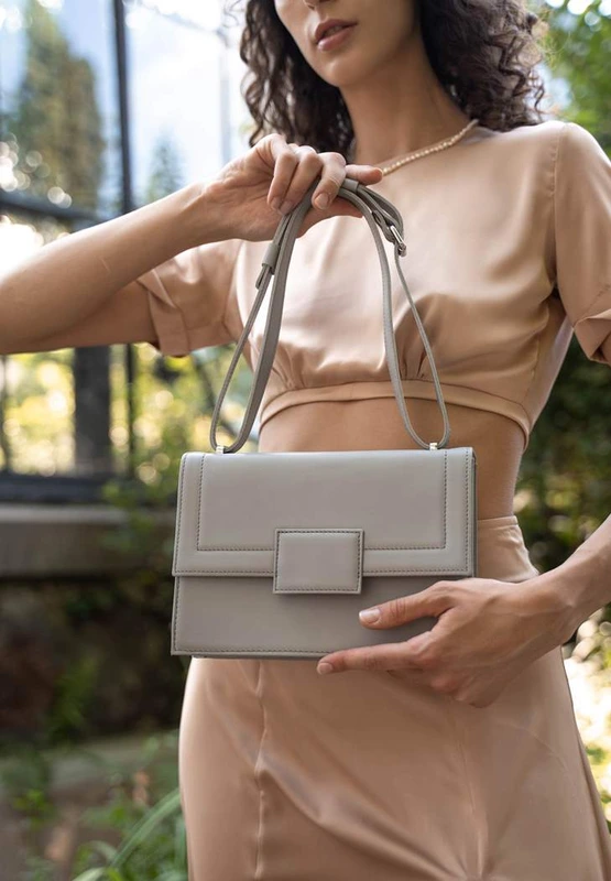 Жіноча шкіряна сумка Kelly сіра