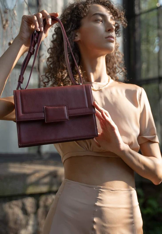 Жіноча шкіряна сумка Kelly бордова