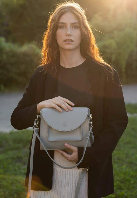 Жіноча шкіряна сумка Liv сіра