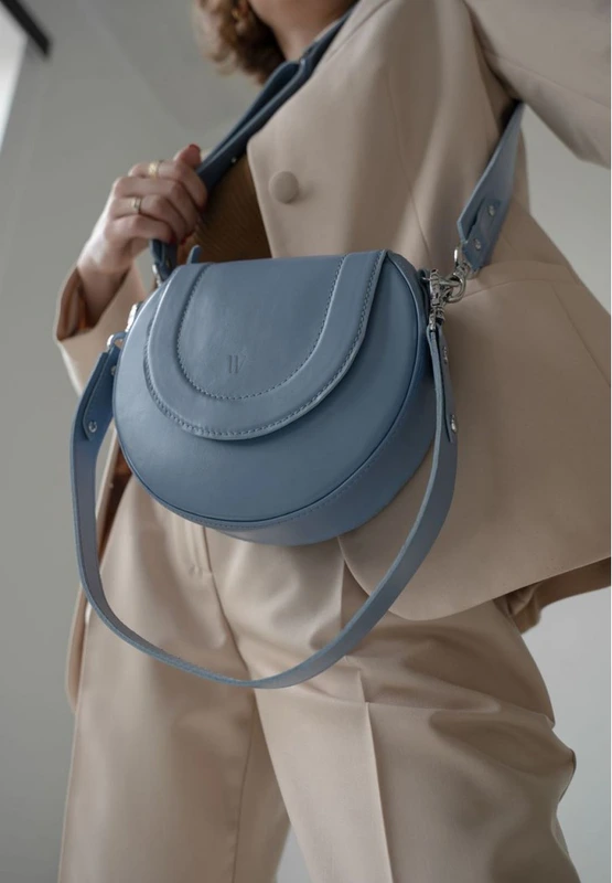 Жіноча шкіряна сумка Mandy блакитна