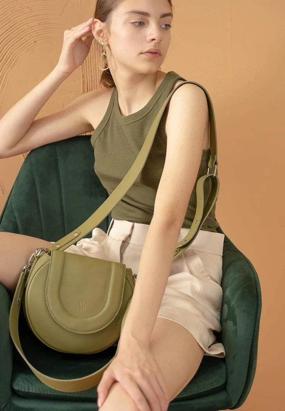 Жіноча шкіряна сумка Mandy оливкова