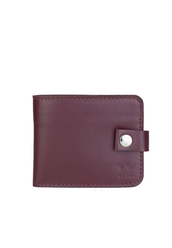 Шкіряне портмоне Mini 2.0 бордовий (TW-PM-2-mars) — The Wings