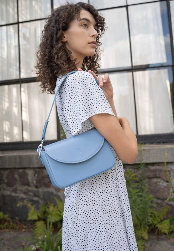 Жіноча шкіряна сумка Molly блакитна