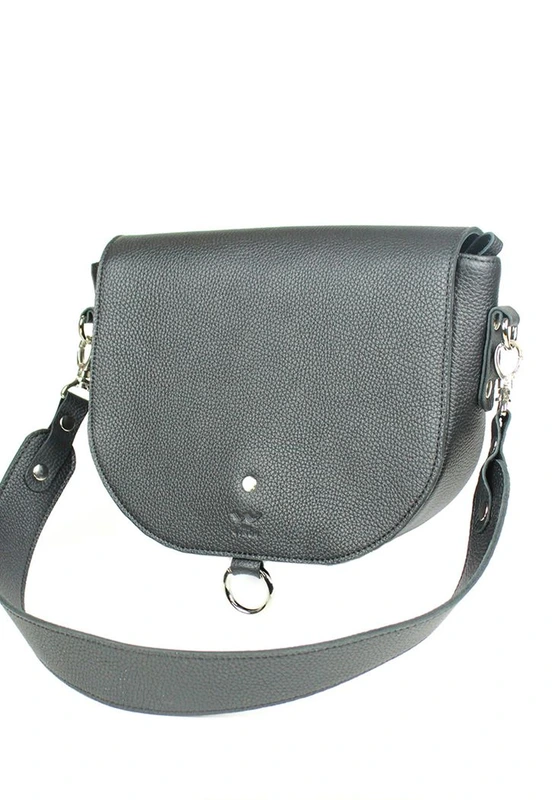 Жіноча шкіряна сумка Ruby L чорна флотар