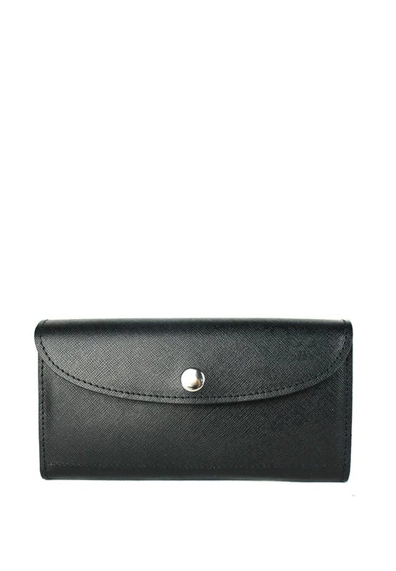 Шкіряний гаманець Smart Wallet чорний Саф'яно