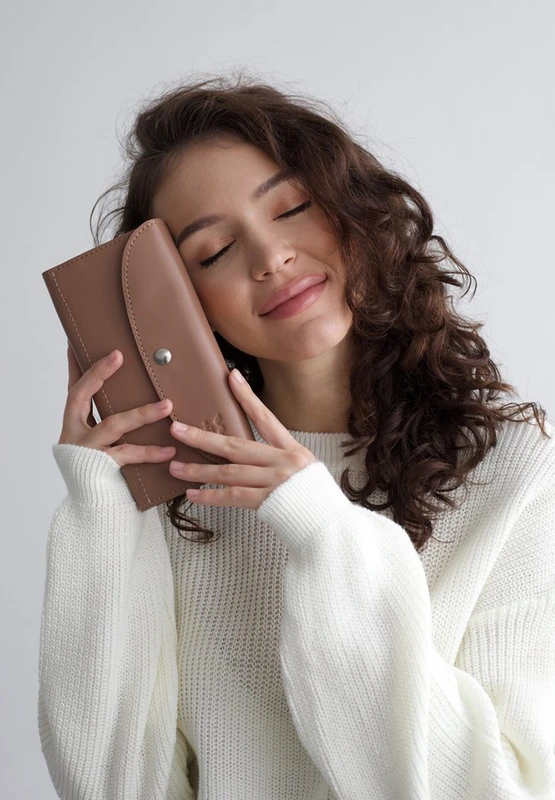Шкіряний гаманець Smart Wallet карамель краст