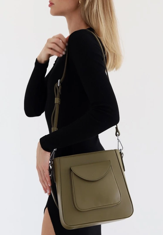 Жіноча шкіряна сумка Stella оливкова