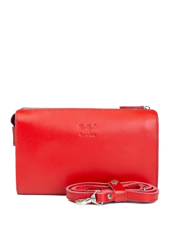 Жіночий шкіряний млатч червоний