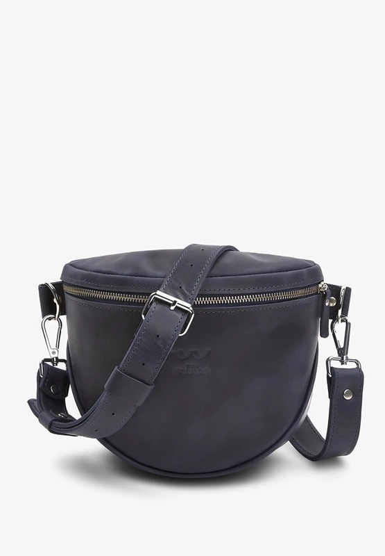 Шкіряна сумка поясна-кроссбоді Vacation синя вінтажна