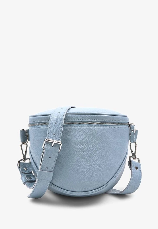 Шкіряна сумка поясна-кроссбоді Vacation блакитна флотар
