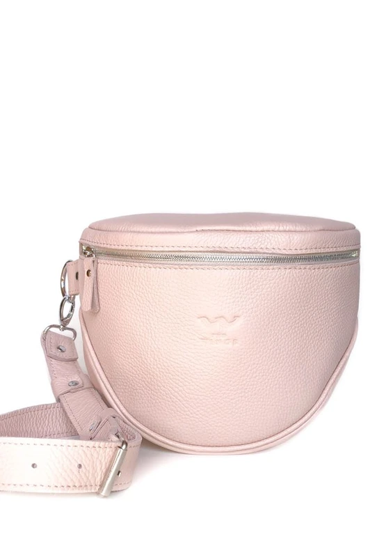 Шкіряна сумка поясна-кроссбоді Vacation пудровая флотар