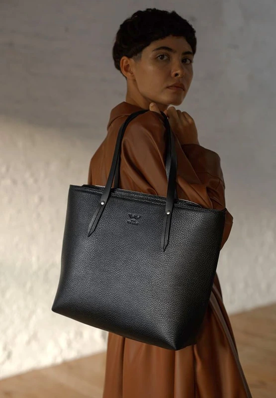 Шкіряний шоппер Walker Mini чорний флотар