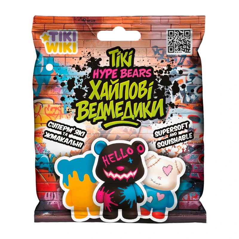 Іграшка-сквіш TIKI WIKI  – ТІКІ ХАЙПОВІ ВЕДМЕДИКИ (у диспл.)