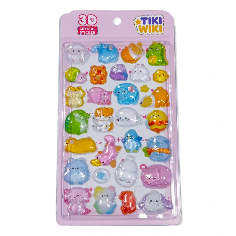 Набір 3D-наліпок TIKI WIKI серії "Crystal" – ТІКІ МИЛІ ТВАРИНКИ