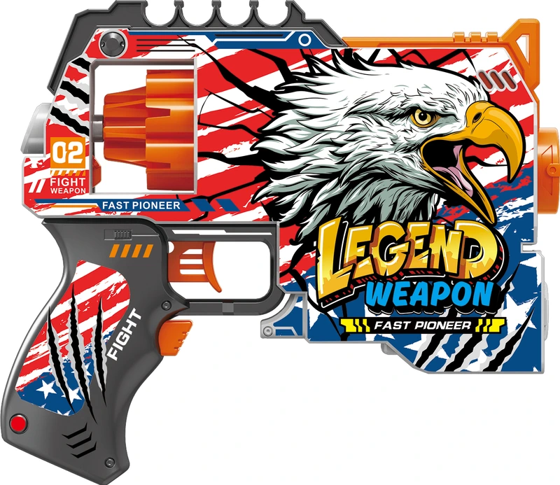 Іграшковий пістолет автомат. барабан на батарейках з м'як. набоями Легенда Зброї (12 шт.) (21х19см)