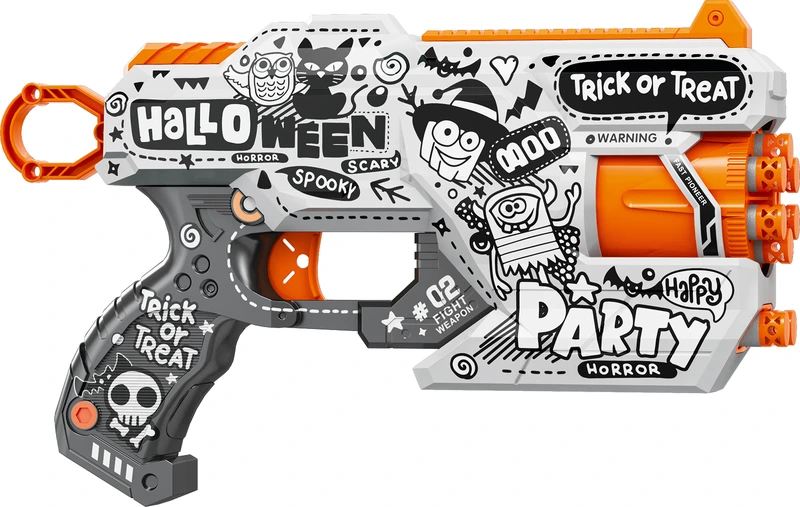 Іграшковий пістолет мех. з барабаном та м'як. набоями (12 шт.) (Вечірка Привидів) (28 х 17,4см)