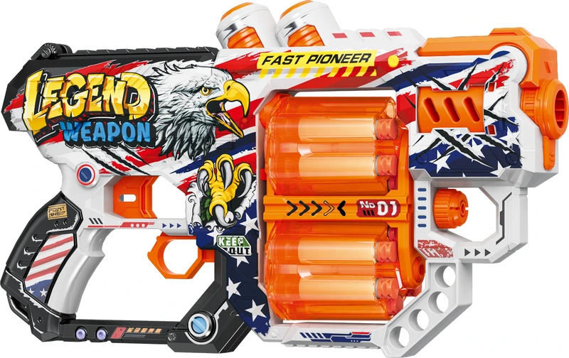 Іграшковий пістолет мех. з подвійним барабаном та м'як. набоями(12 шт.)(Легенда Зброї)(31.5 х18.5см)