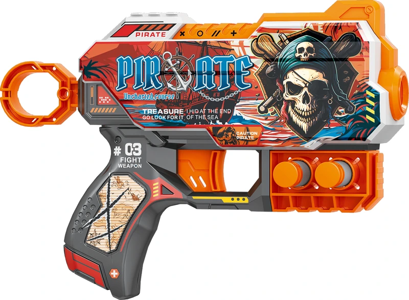 Іграшковий пістолет мех. з м'якими набоями (6 шт.) (Пірати) (20 х 13.5см)