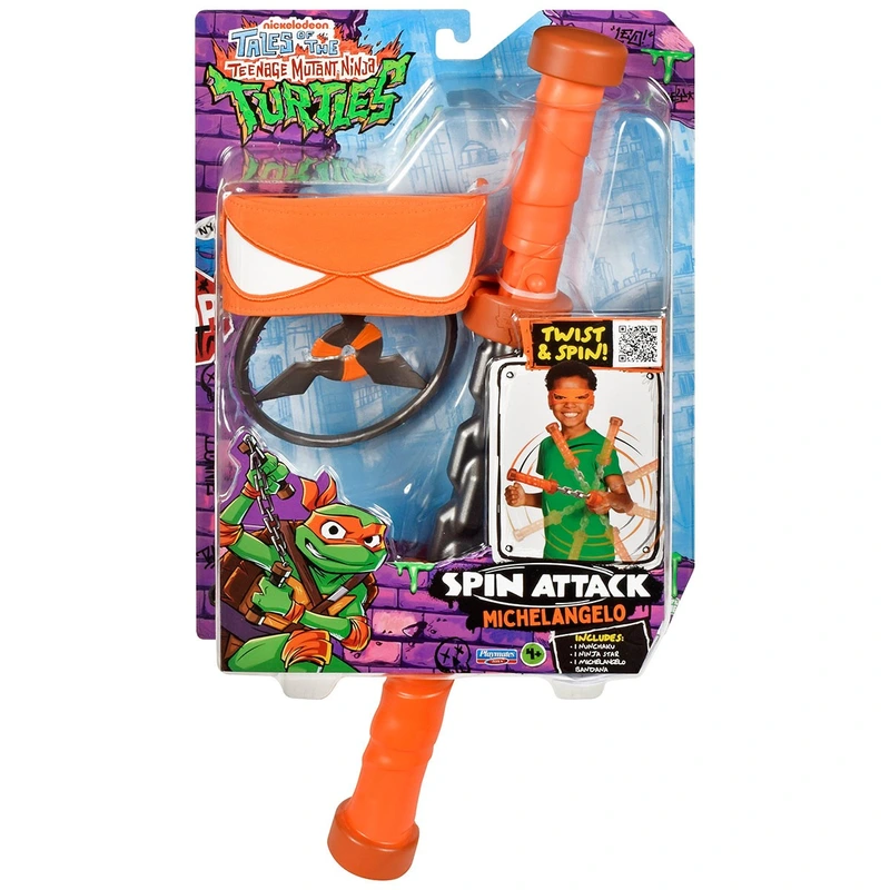 Набір іграш. зброї "Черепашки-Ніндзя MOVIE III" W3 - НУНЧАКИ МІКЕЛАНДЖЕЛО ОБЕРТАЛЬНИЙ УДАР — TMNT