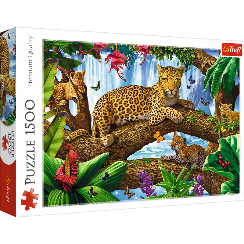Пазли - (1500 елм.) - "Леопарди на дереві" / Trefl — Trefl