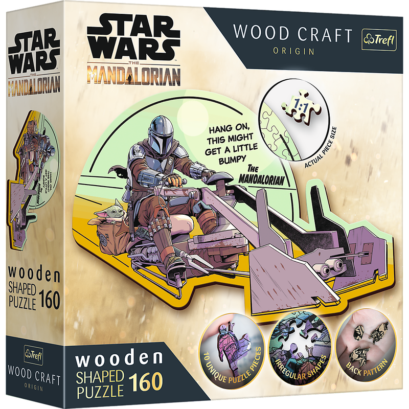 Пазли фігурні з дерева - (160 елм.) - "Зоряні війни - Мандалорець" / Trefl — Trefl
