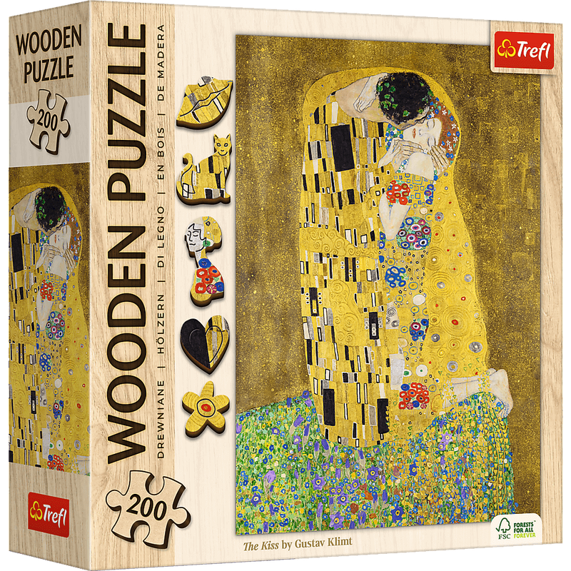 Дерев'яний пазл Густав Клімт - Поцілунок (200)