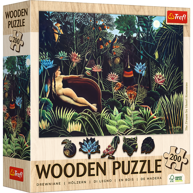 Пазли фігурні з дерева - (200 елм.) - "Мрія - Анрі Руссо" / Trefl — Trefl
