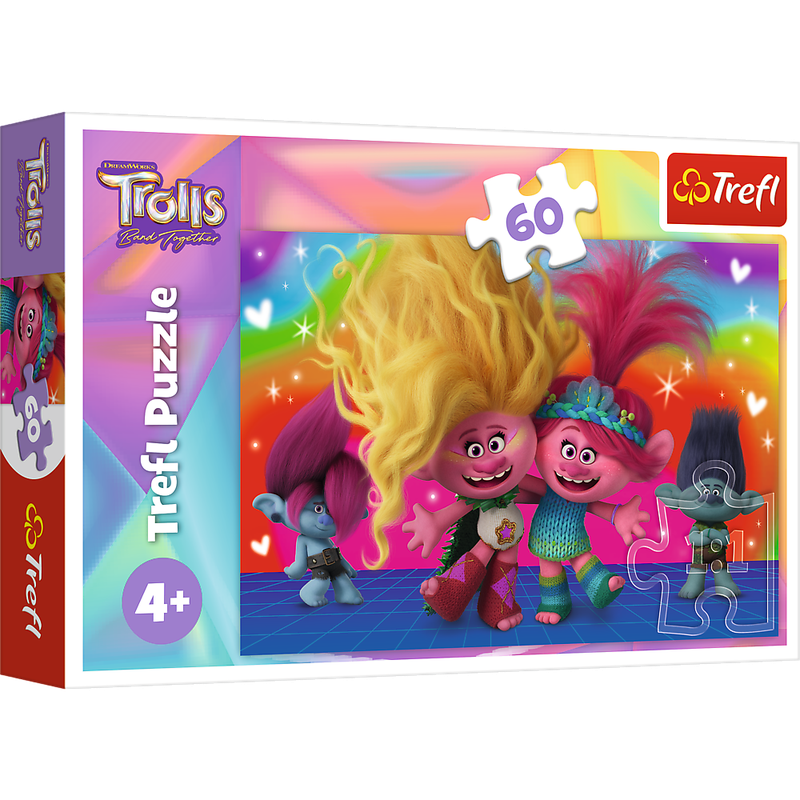 Пазли - (60 елм.) - "Дружелюбні тролі" /Trefl — Trefl