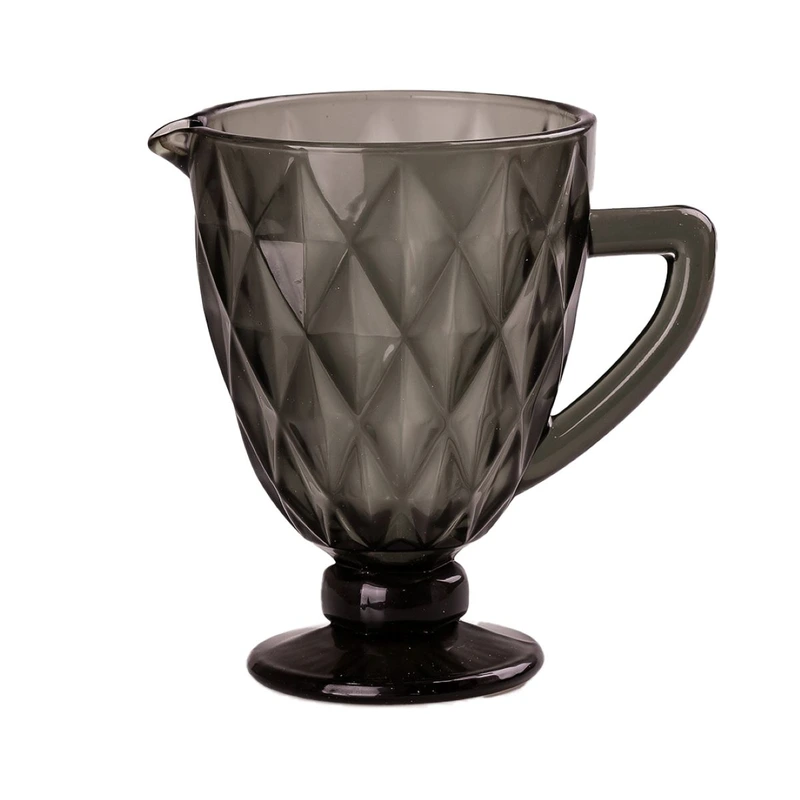 Глечик для напоїв із товстого скла 1 л гранований сірий HP038G — TS Kitchen