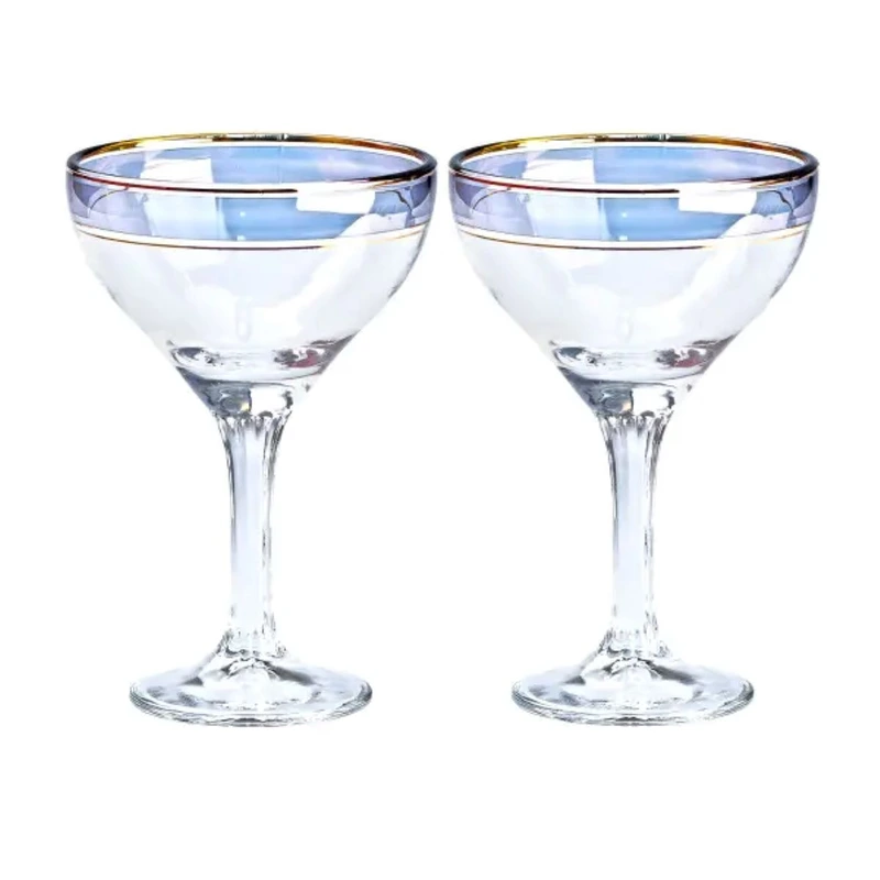 Набір келихів для коктейлів 2 штуки по 290 мл, сині HP545 — TS Kitchen