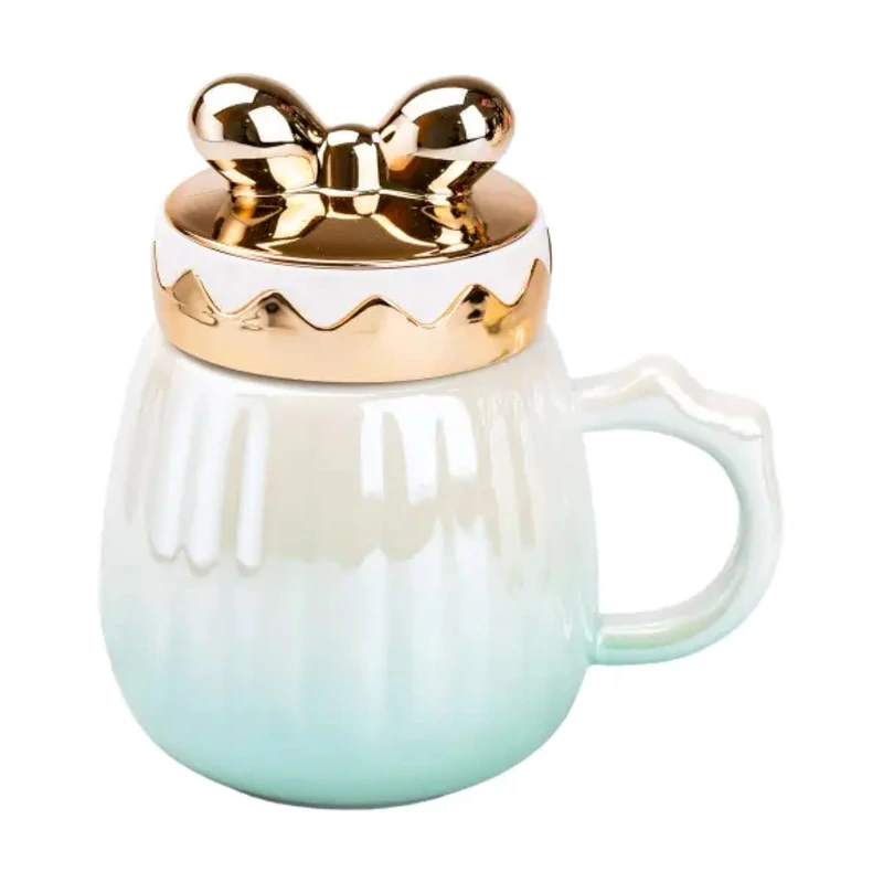 Чашка порцелянова 500 мл із кришкою Зелена HP7194GR — TS Kitchen