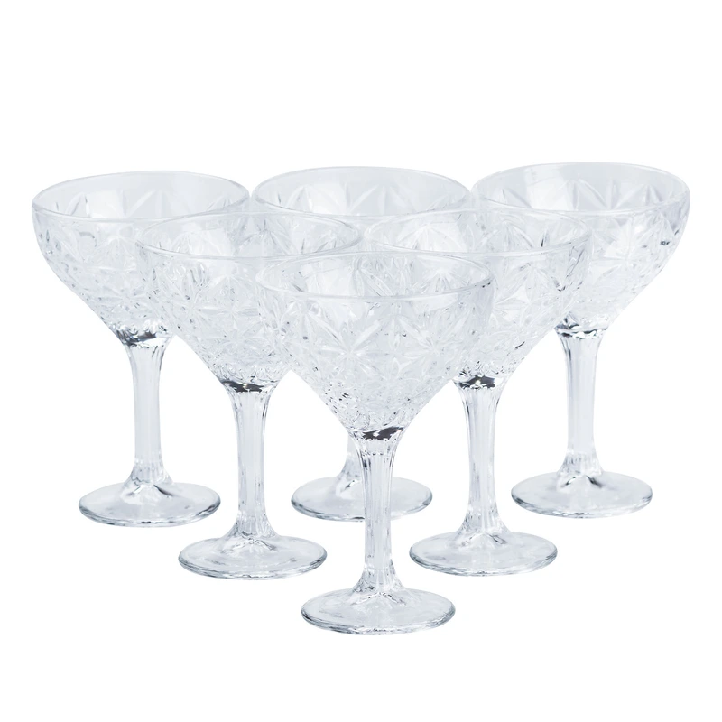 Набір креманок для мартіні 6 шт по 290 мл на високій ніжці HP519 — TS Kitchen
