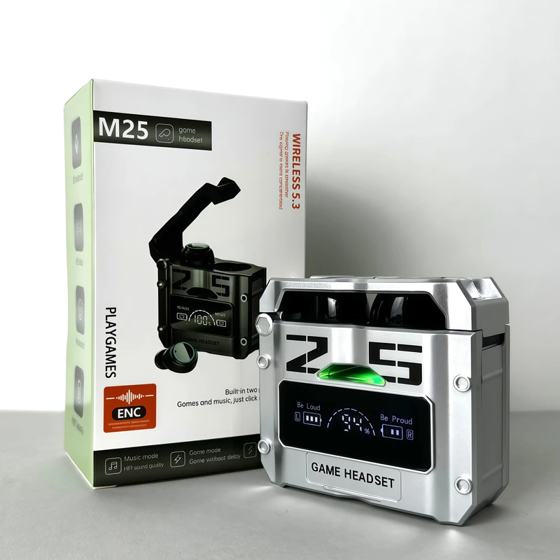 Бездротові навушники M25 series, Gaming EarBuds , Smart Case (Чорний) — Smart TWS