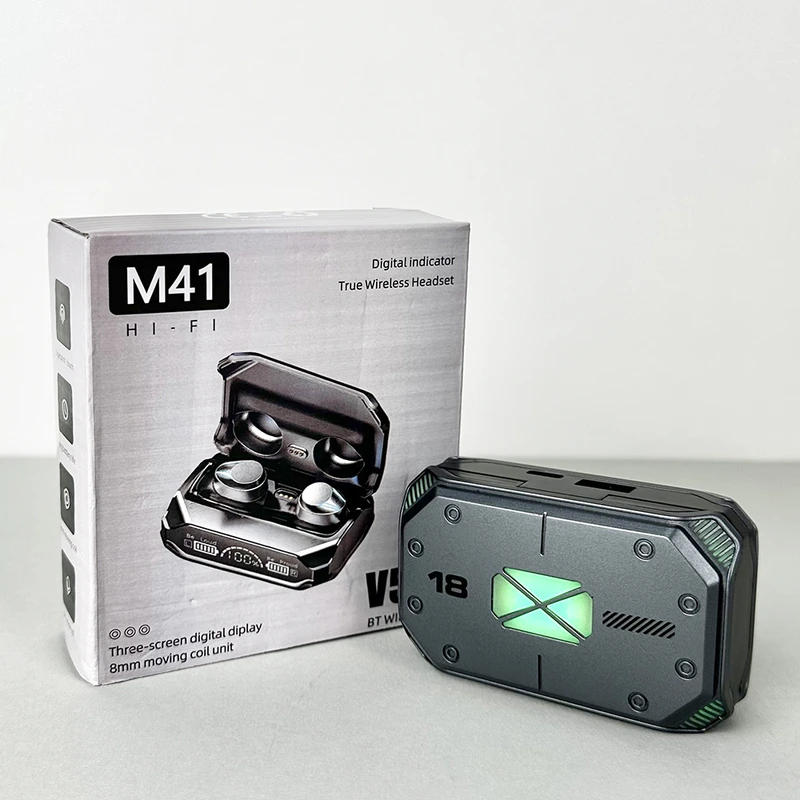 Бездротові навушники M41 series, EarBuds, Digital Indicator (Чорний) — Smart TWS